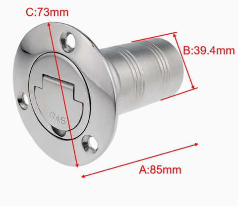 Nắp Xăng Inox SS316, Có chữ GAS, Đường Kính 38.1mm, Mã S30606-2, Hàng Mới 100%