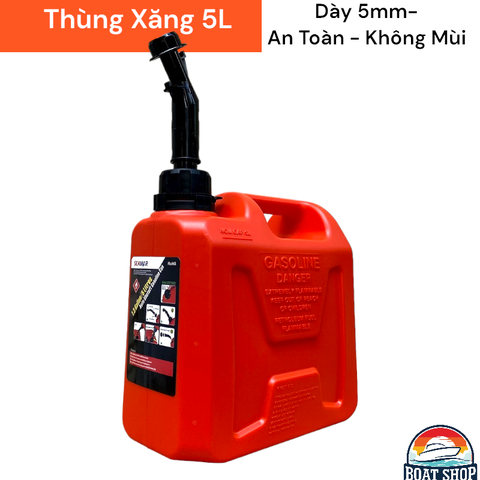 Thùng Xăng Dự Phòng, Can Xăng, Bình Xăng 5 Lít Seamar, Có Sẵn Vòi Bên Trong ,Dung tích: 05 Lít