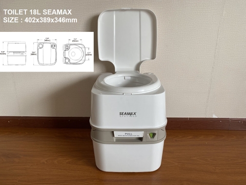 Toilet Di Động Xách Tay Seamax , Dung Tích 18L, Chất Liệu Nhựa, Kích Thước 395*350*410mm Cắm Trại, Chăm Sóc Bà Bầu, Người Già