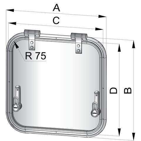 Cửa Chớp Nhôm Vetus Planus, Kích Thước Ngoài 521x521, Trong 471x471mm