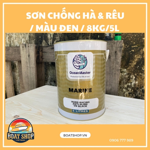 Sơn Chống Hà Ocean Master VN, Màu Đen, Dung Tích 5 Lít Nặng 8kgs, Cho Tàu Composite