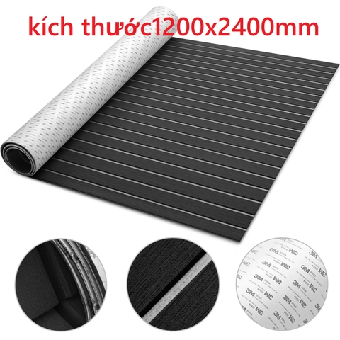 1200x2400mm- Thảm Lót Tấm Xốp Màu ĐEN Chỉ Đen, Làm từ xốp Cứng EVE, Chống Nước kích thước 1200x2400mm, Dày 6mm. Lót Sàn Tàu Cano