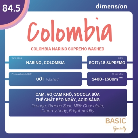 COLOMBIA NARINO SUPREMO WASHED