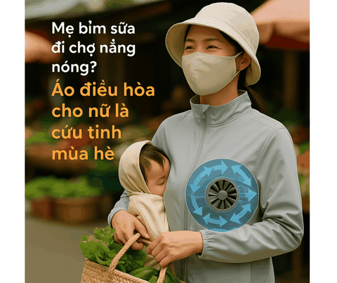 Mẹ bỉm sữa đi chợ nắng nóng? Áo điều hòa cho nữ là cứu tinh mùa hè