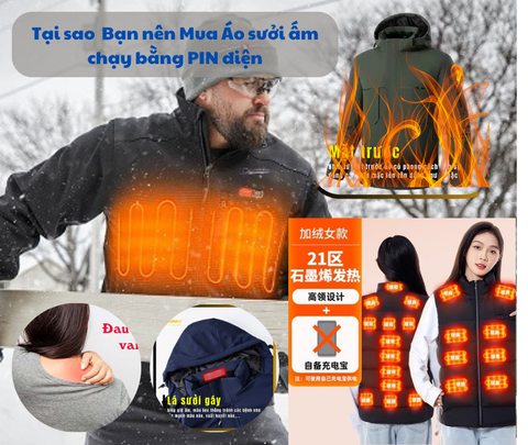 Tại sao ? Bạn nên Mua Áo sưởi ấm chạy bằng PIN điện