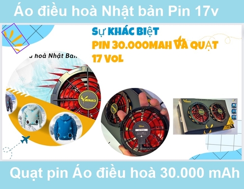 Sự khác biệt của Pin 30.000mAh và quạt 17 Vol trong Áo điều hoà YAMAKO