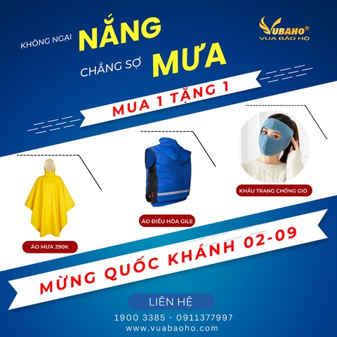 Mua Áo điều hòa Tặng Áo mưa chống nước cao cấp Ngày lễ 02/09