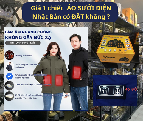Giá 1 chiếc áo sưởi điện Nhật bản có đắt không ?