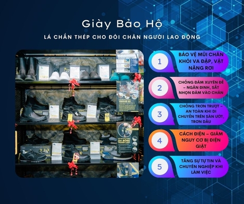 Giày bảo hộ – Lá chắn thép cho đôi chân người lao động hiện đại