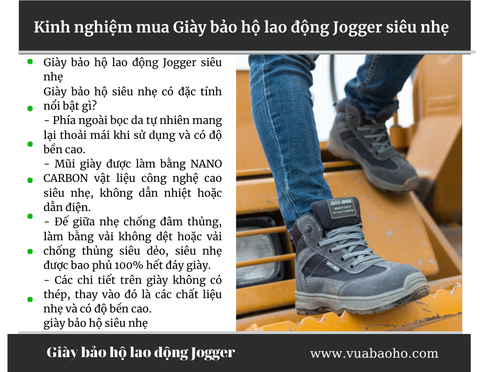 Kinh nghiệm mua Giày bảo hộ lao động Jogger siêu nhẹ