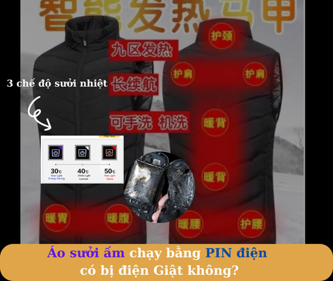 Áo sưởi ấm chạy bằng PIN điện có bị điện Giật không?
