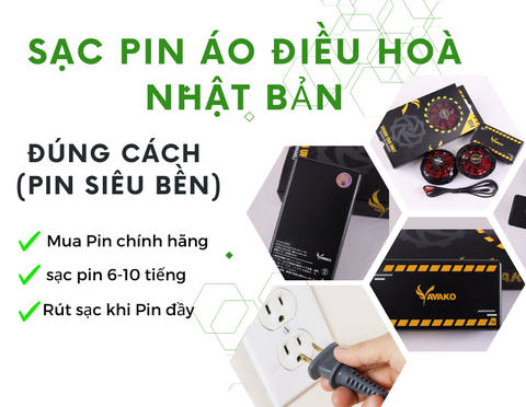Hướng dẫn dùng PIN QUẠT ÁO ĐIỀU HOÀ Nhật Bản đúng cách (Pin siêu bền)