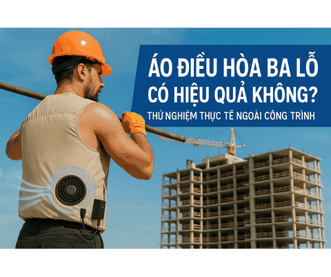 Áo điều hòa ba lỗ có hiệu quả không? Thử nghiệm thực tế ngoài công trình