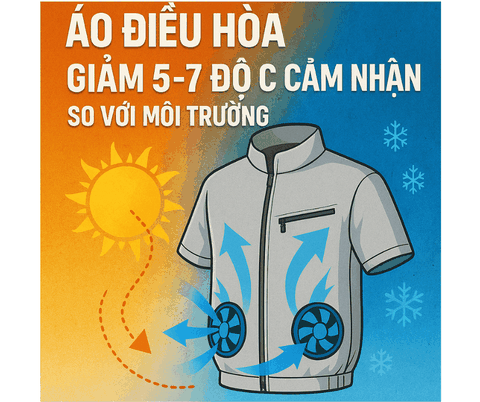 Áo điều hòa – Giảm 5–7 độ C cảm nhận so với môi trường