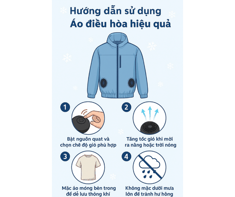 Hướng dẫn sử dụng áo điều hòa
