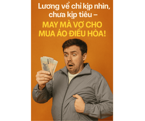 Lương về chỉ kịp nhìn, chưa kịp tiêu – May mà vợ cho mua áo điều hòa!