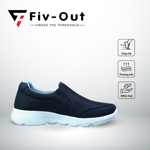 Giày thể thao chạy bộ Fiv Out J11 FV14 laceless black sports running shoes