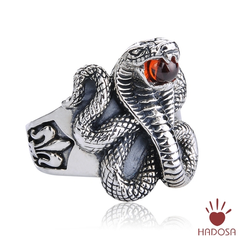 Nhẫn bạc Thái Mãng Xà nhả ngọc