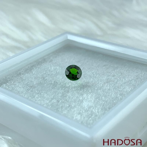 Mặt trang sức đá Diopside tròn 6mm 5A