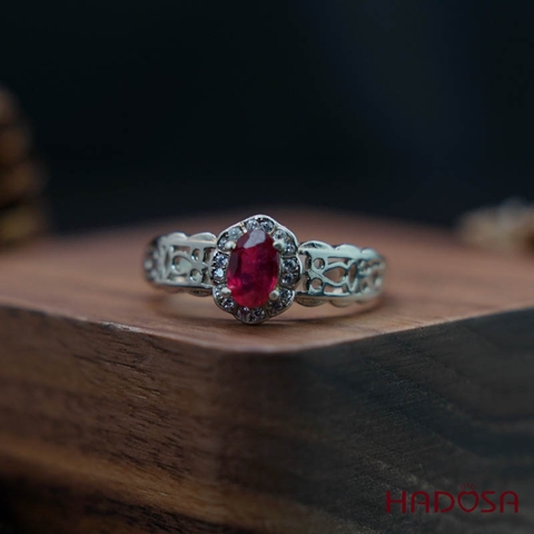 Nhẫn Ruby (gf) 4*6mm bạc 925