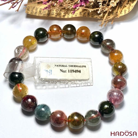 Vòng đá Hồng Lục Bảo - Tourmaline 9mm cao cấp chuẩn 4A