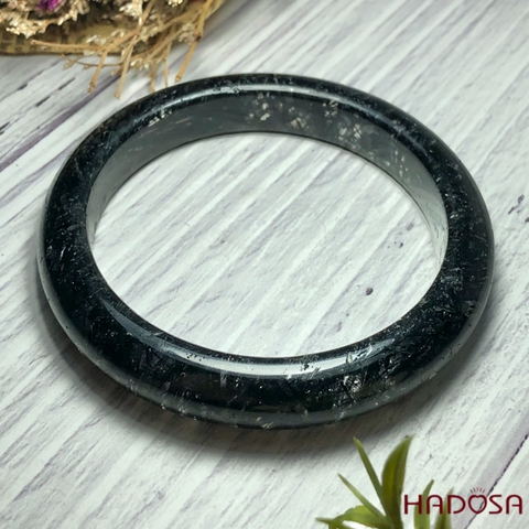 Vòng kiềng thạch anh tóc đen 56mm đặc biệt cao cấp chuẩn 6A