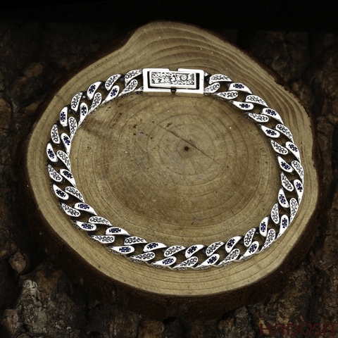 Lắc tay bạc Cuban Forever