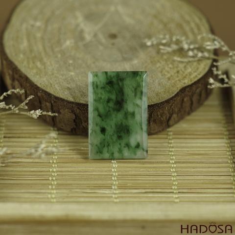 Mặt Cẩm Thạch Vô Sự Bài chữ nhật xanh lí 22x15x2.6mm