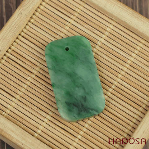 Mặt Cẩm Thạch Vô Sự Bài chữ nhật xanh lý 35x18x4mm