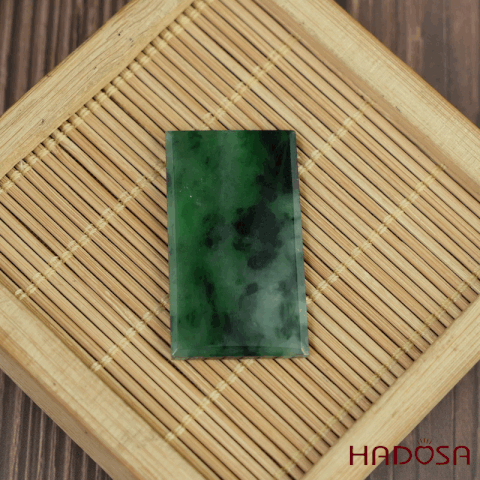 Mặt Cẩm Thạch Vô Sự Bài sơn thuỷ chữ nhật 35x20x4mm