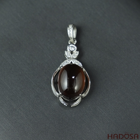 Mặt dây chuyền đá Garnet oval 10x13mm