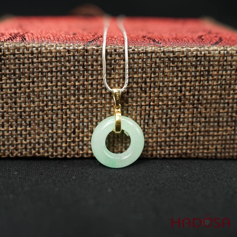 Mặt dây chuyền đồng điếu Ngọc Cẩm Thạch 13mm