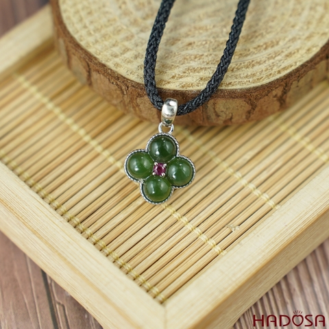 Mặt dây chuyền Ngọc bích 5mm bạc 925