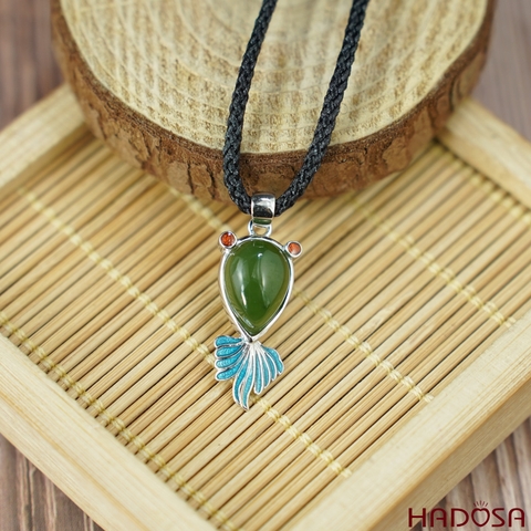 Mặt dây chuyền Ngọc bích 08*12mm bạc 925