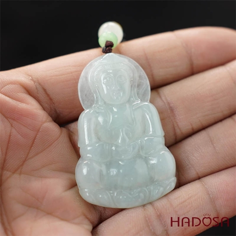 Mặt Phật Quan Âm Ngọc Cẩm Thạch A Nếp Băng