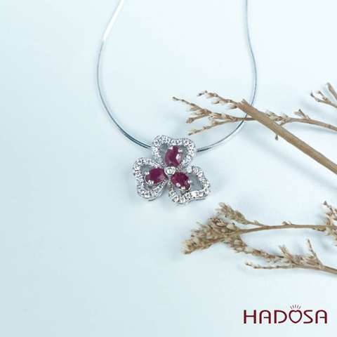 Mặt dây chuyền Ruby (gf) facet 3*4mm bạc 925