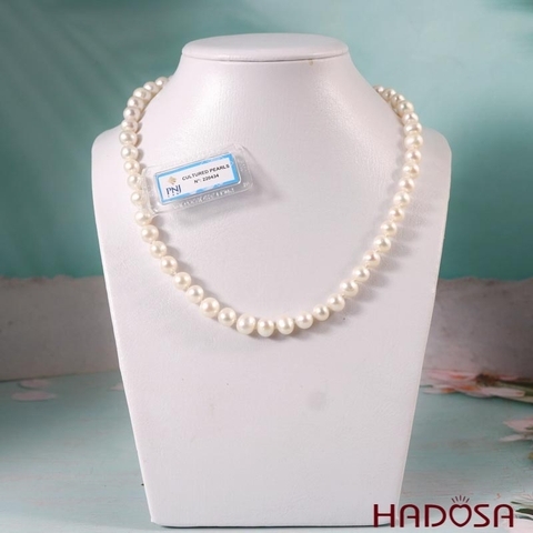 Vòng cổ Ngọc trai trắng 8mm 4A