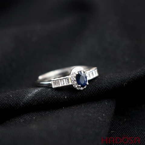 Nhẫn đá Sapphire 3*5mm bạc 925