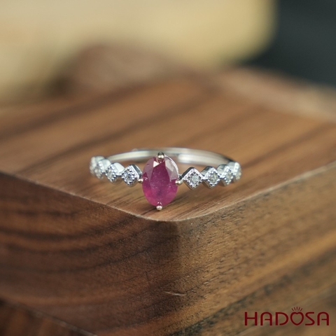 Nhẫn đá Ruby (gf) face 5*7mm bạc 925
