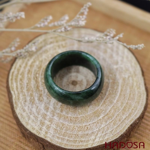 Nhẫn Cẩm Thạch xanh đậm size 17
