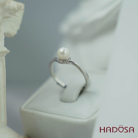 Nhẫn ngọc trai 6mm bạc