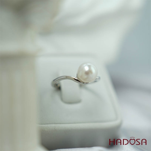 Nhẫn ngọc trai 8mm bạc