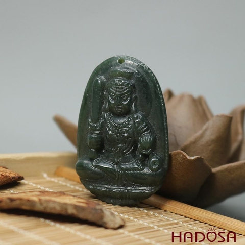 Mặt Phật Bất Động Minh Vương tuổi Dậu cẩm thạch 47x31mm