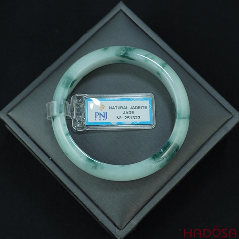 Vòng Ngọc Cẩm Thạch Jade A lá hẹ băng ngọc vân lý ni 55