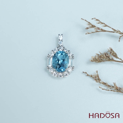 Mặt dây chuyền đá Topaz 7*9mm bạc 925