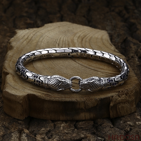 Lắc tay bạc Mãng Xà 20cm