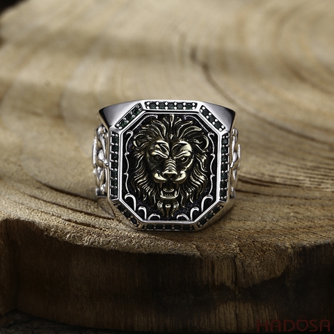 Nhẫn nam bạc Thái Sư Tử
