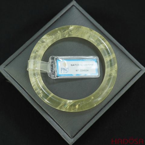 Vòng kiềng thạch anh vàng tròn ni 54mm 4A