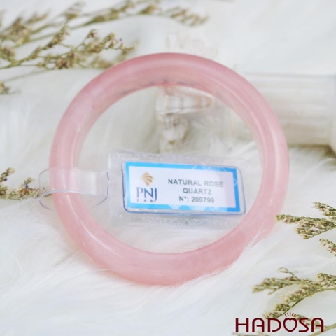 Vòng kiềng Thạch anh hồng lá hẹ Ni 53 cao cấp