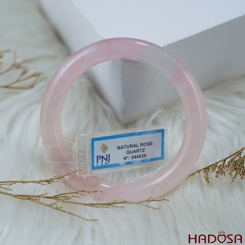 Vòng kiềng thạch anh hồng tròn ni 52mm 4A